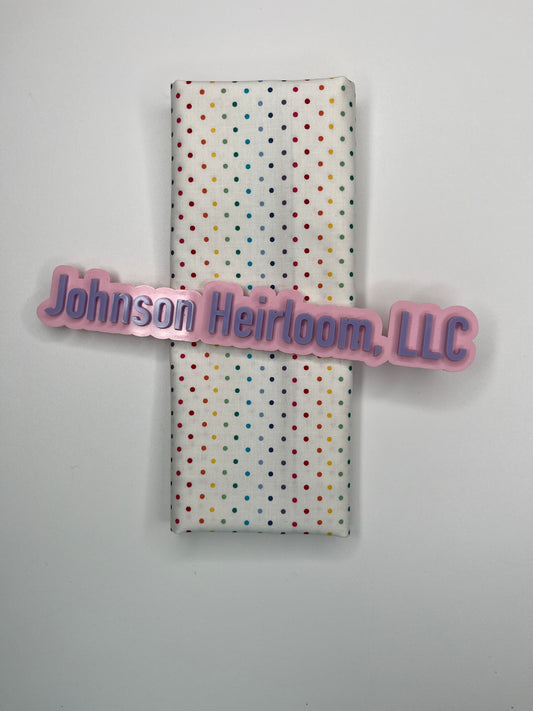 Swiss Dot on White Rainbow FABRIC (Quarter Yard increments)