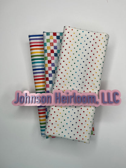 Rainbow FABRIC Quarter Yard Bundle of 3