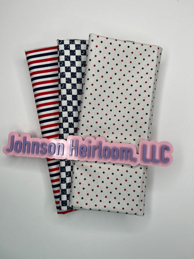 Patriotic FABRIC Quarter Yard Bundle of 3