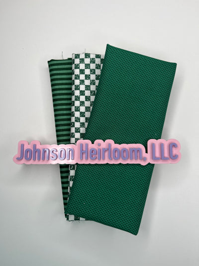 Green FABRIC Quarter Yard Bundle of 3