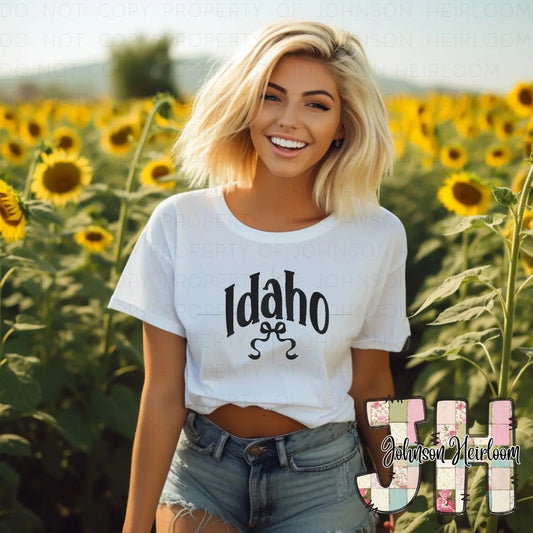 Croquette Bow Idaho State embroidered T-Shirt/Crewneck Johnson Heirloom