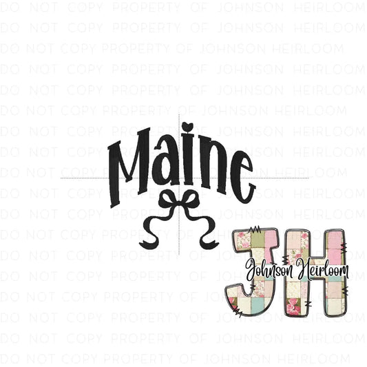 Croquette Bow Maine Machine Embroidery Digital Design Johnson Heirloom