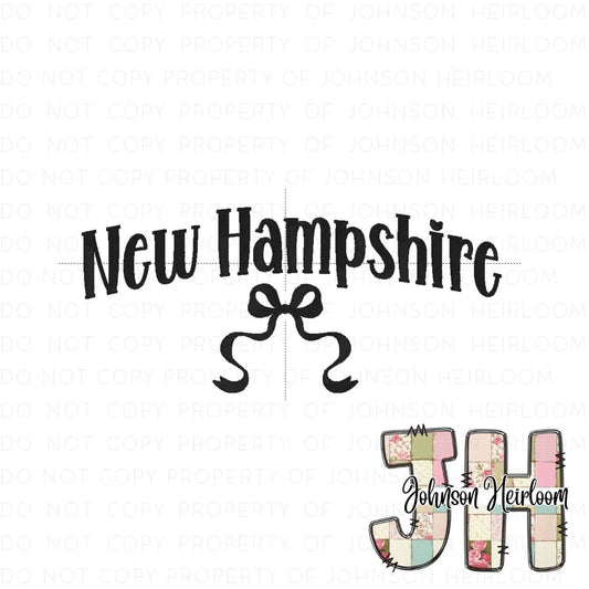 Croquette Bow New Hampshire Machine Embroidery Digital Design Johnson Heirloom