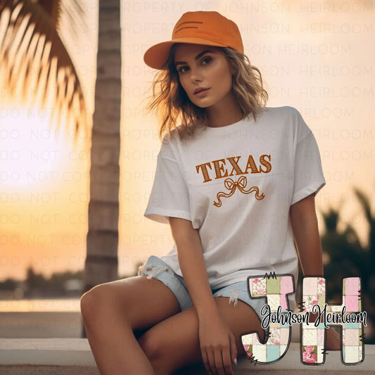 Texas Bow embroidered T-Shirt/Crewneck Johnson Heirloom