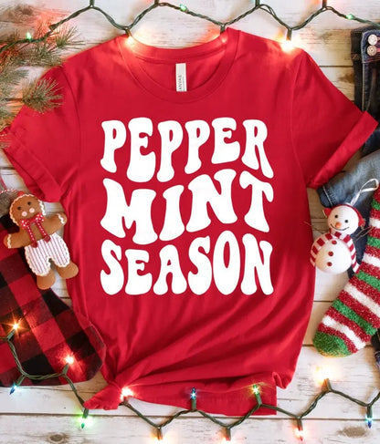 Peppermint Season Screen Printed T-Shirt/Crewneck Johnson Heirloom
