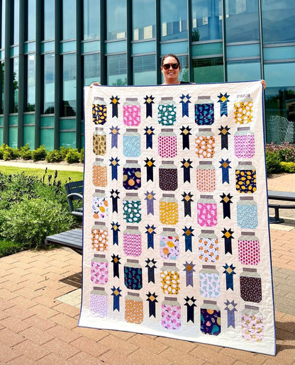 Blue Ribbon Preserves Quilt Pattern Paper Print Version