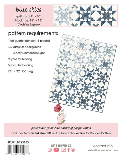 Blue Skies Pattern Quilt Pattern