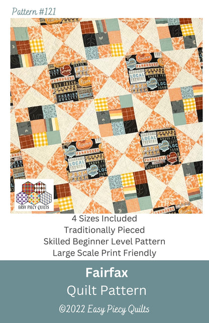 Fairfax Quilt Pattern - Paper Print Version