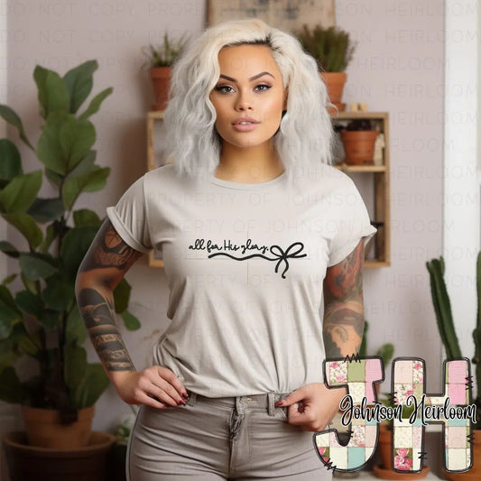 For his Glory embroidered T-Shirt/Crewneck Johnson Heirloom