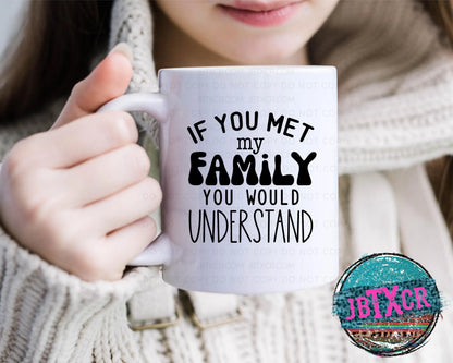 If you met my Family, you would understand 15 oz. Coffee Mug