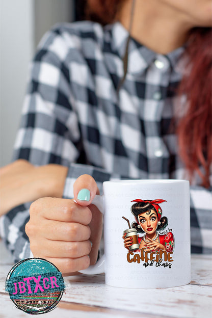 Fueled by Caffine and Chaos 15oz. Coffee Mug