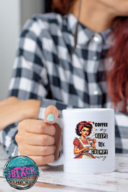 A Coffee a Day keeps the Grumpy away 15oz. Coffee Mug