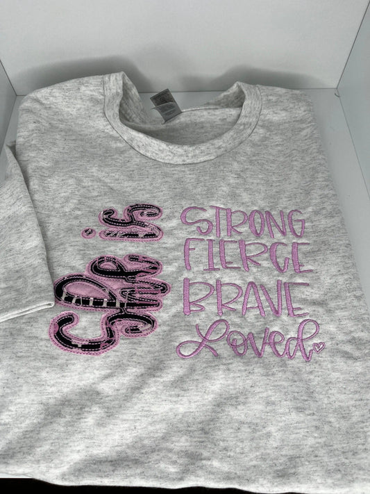 She is strong embroidered T-Shirt