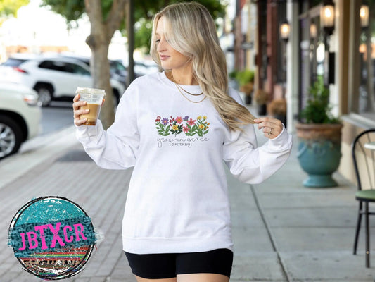 Grow with Grace embroidered T-Shirt/Crewneck