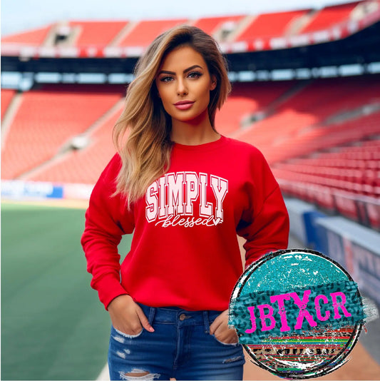 Simply Blessed Screen Printed T-Shirt/Crewneck