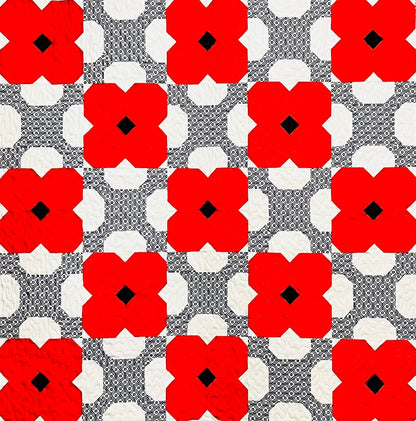 Poppy Quilt Pattern - Paper Print Version, Mailed
