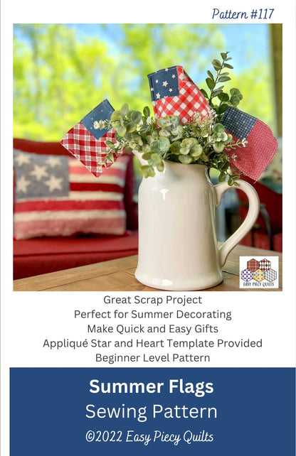 Summer Flags Sewing Pattern - Paper Print Pattern, Mailed